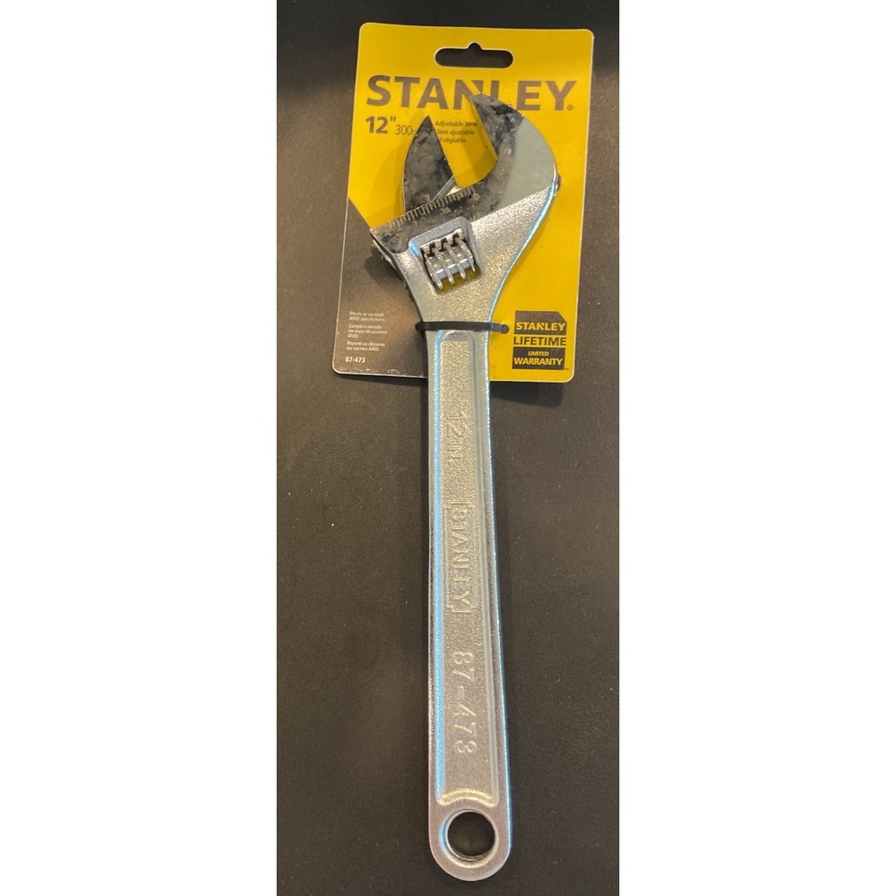 Stanley 12 Inch Adjustable Wrench 300mm Polished Chrome Hand Tool 87-473 NEW